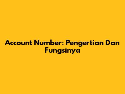 Account Number: Pengertian Dan Fungsinya