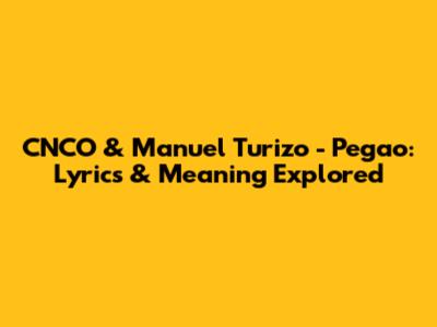 CNCO & Manuel Turizo - Pegao: Lyrics & Meaning Explored