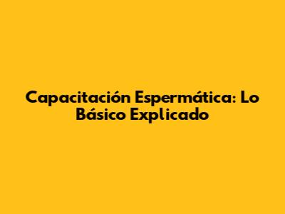 Capacitación Espermática: Lo Básico Explicado