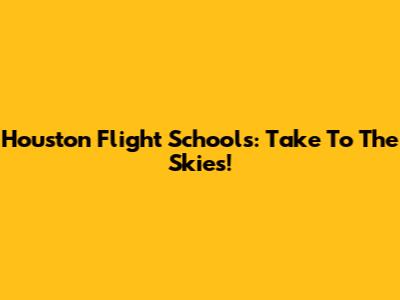 Houston Flight Schools: Take To The Skies!