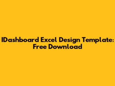 IDashboard Excel Design Template: Free Download