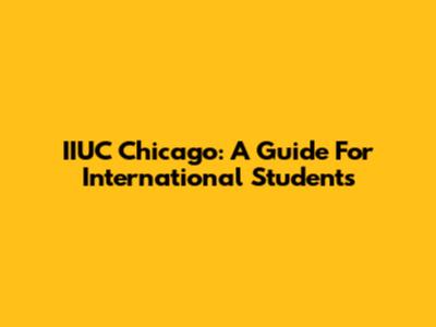IIUC Chicago: A Guide For International Students