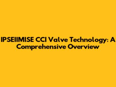 IPSEIIMISE CCI Valve Technology: A Comprehensive Overview
