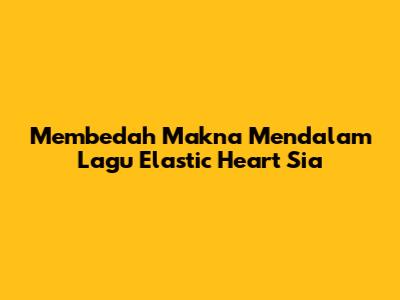 Membedah Makna Mendalam Lagu Elastic Heart Sia