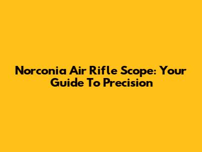Norconia Air Rifle Scope: Your Guide To Precision