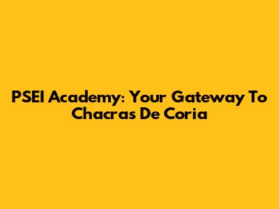 PSEI Academy: Your Gateway To Chacras De Coria