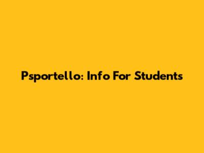 Psportello: Info For Students