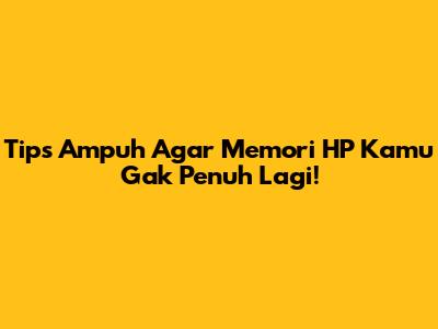 Tips Ampuh Agar Memori HP Kamu Gak Penuh Lagi!