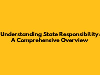 Understanding State Responsibility: A Comprehensive Overview