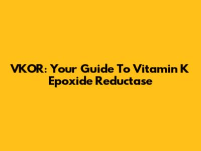 VKOR: Your Guide To Vitamin K Epoxide Reductase